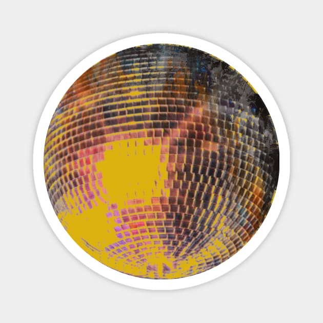 Yellow disco ball art collage Magnet by aa.designs.pro@gmail.com